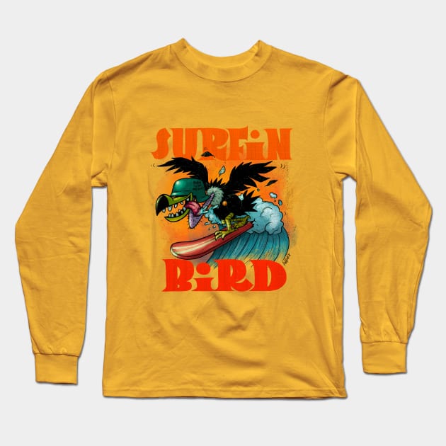 surfin bird Long Sleeve T-Shirt by adiartworks.com